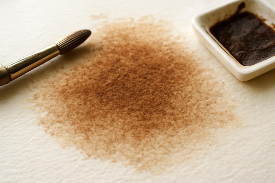 Granulating wash texture on paper